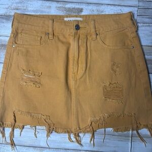 PacSun Yellow Mini Skirt Casual Distressed